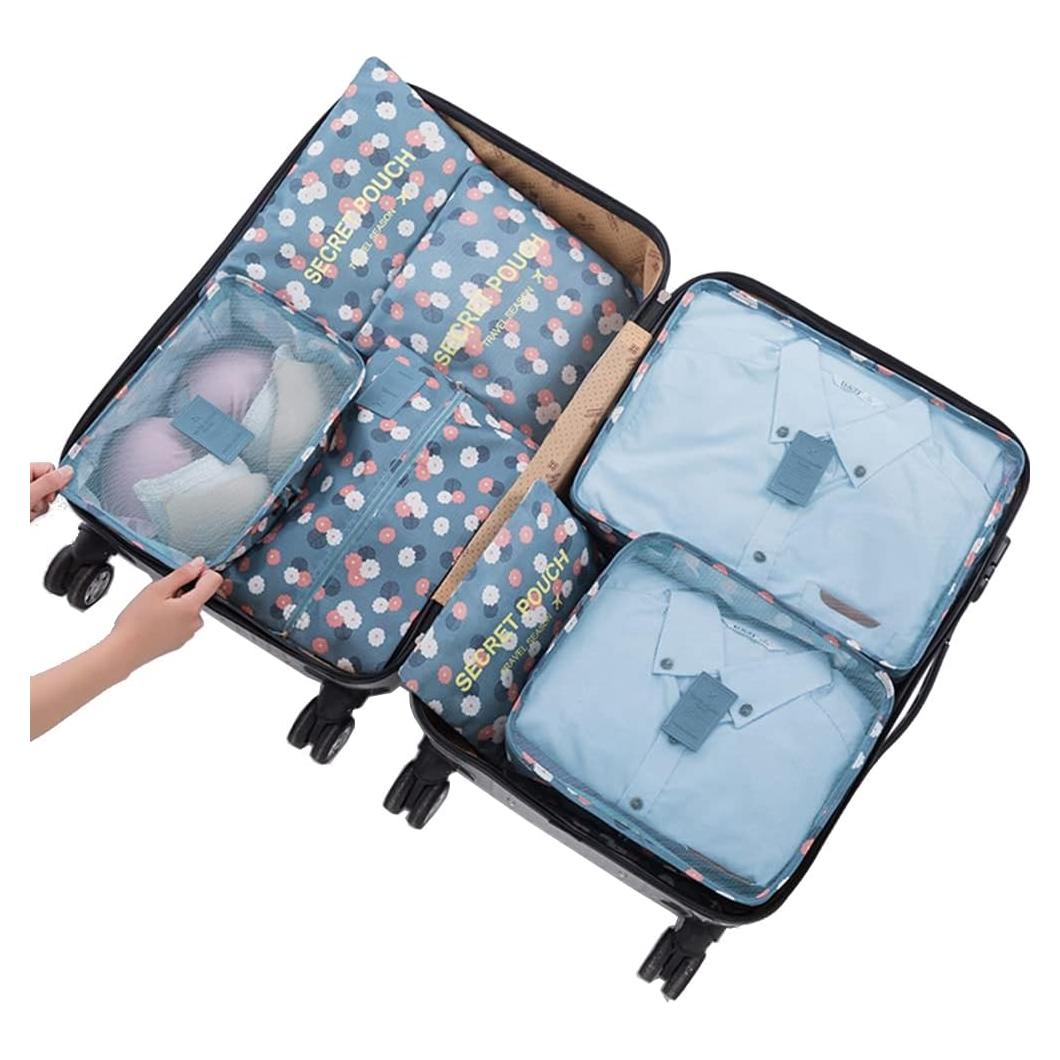 Conjunto de 7 Cubos de Empaque Fxkoolr - Impermeables Azul