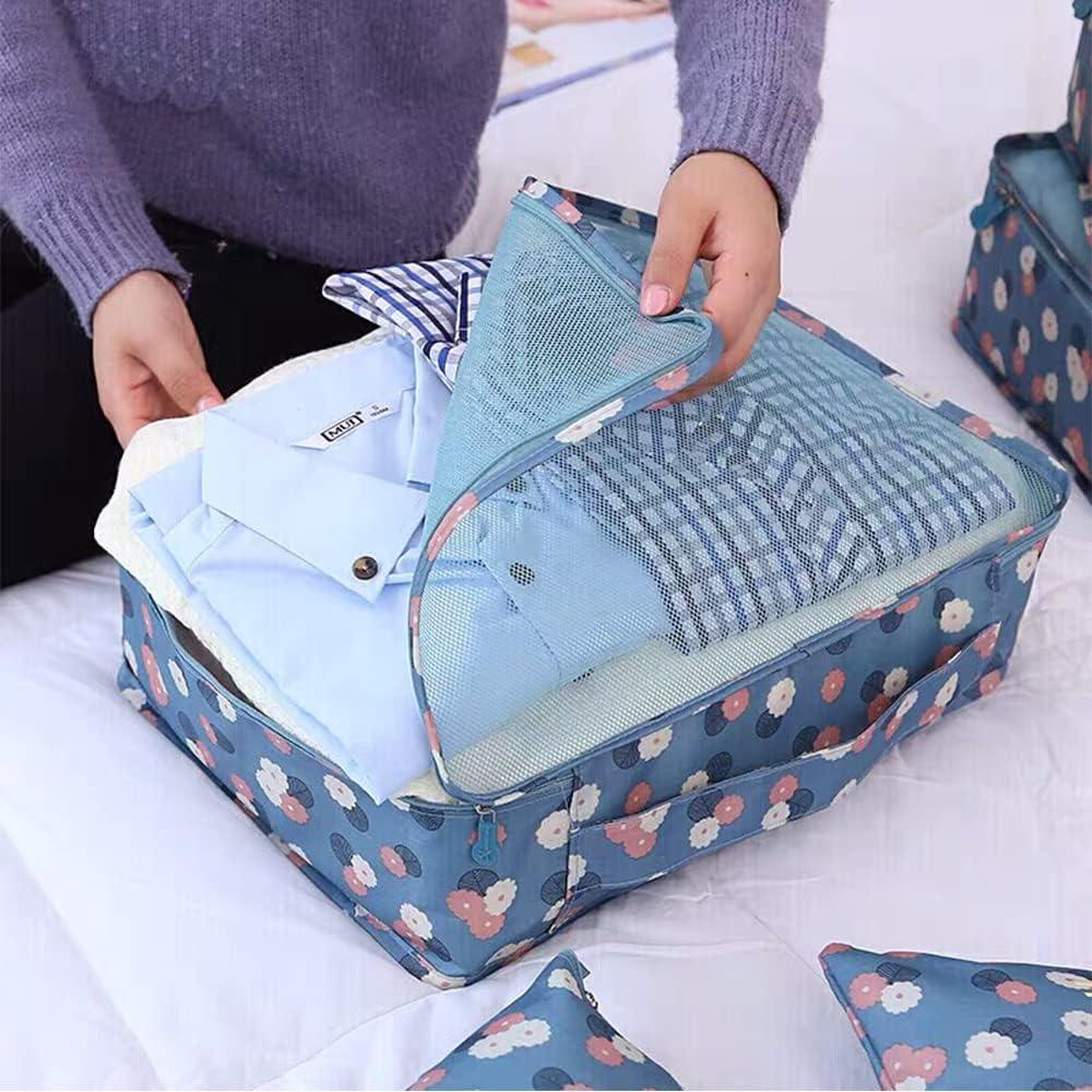 Conjunto de 7 Cubos de Empaque Fxkoolr - Impermeables Azul