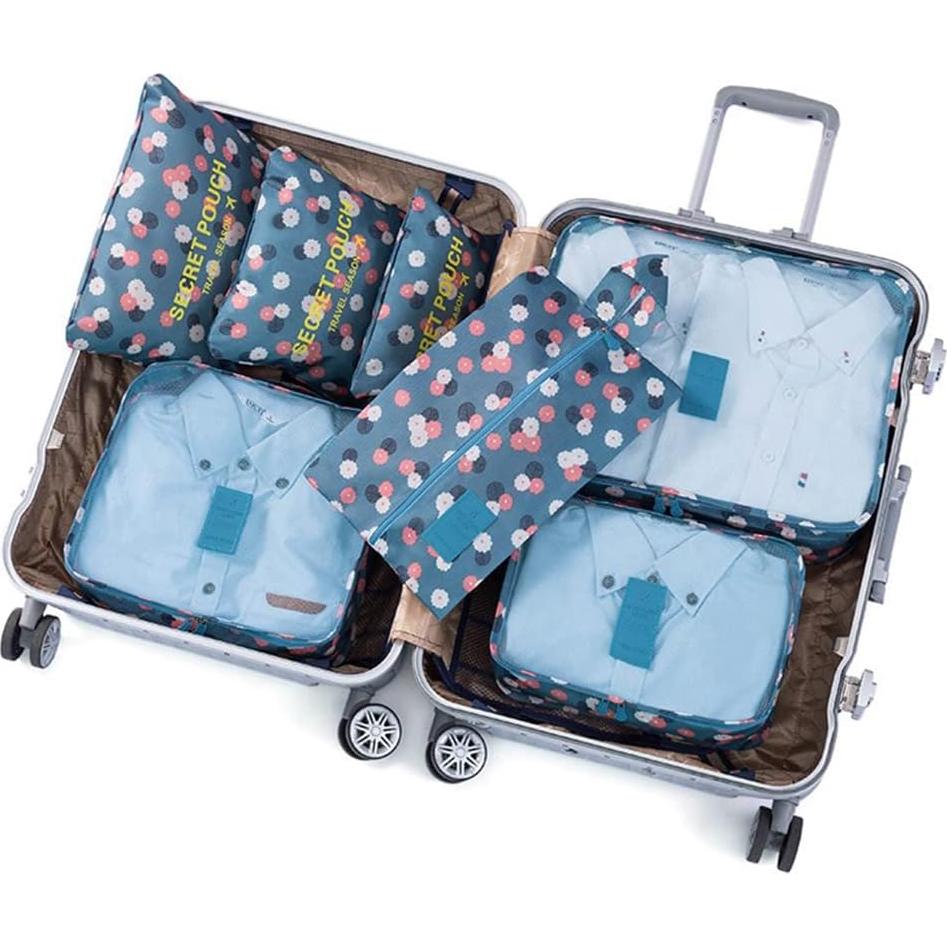 Conjunto de 7 Cubos de Empaque Fxkoolr - Impermeables Azul