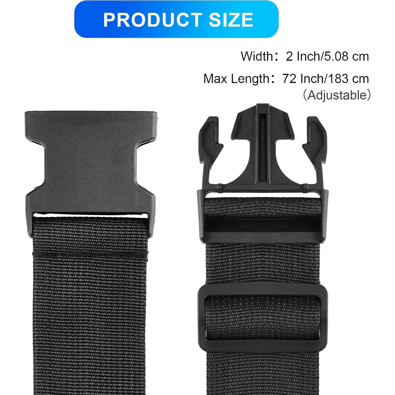 Correas para Equipaje Collwait, 4 Piezas, Ajustables, Negro