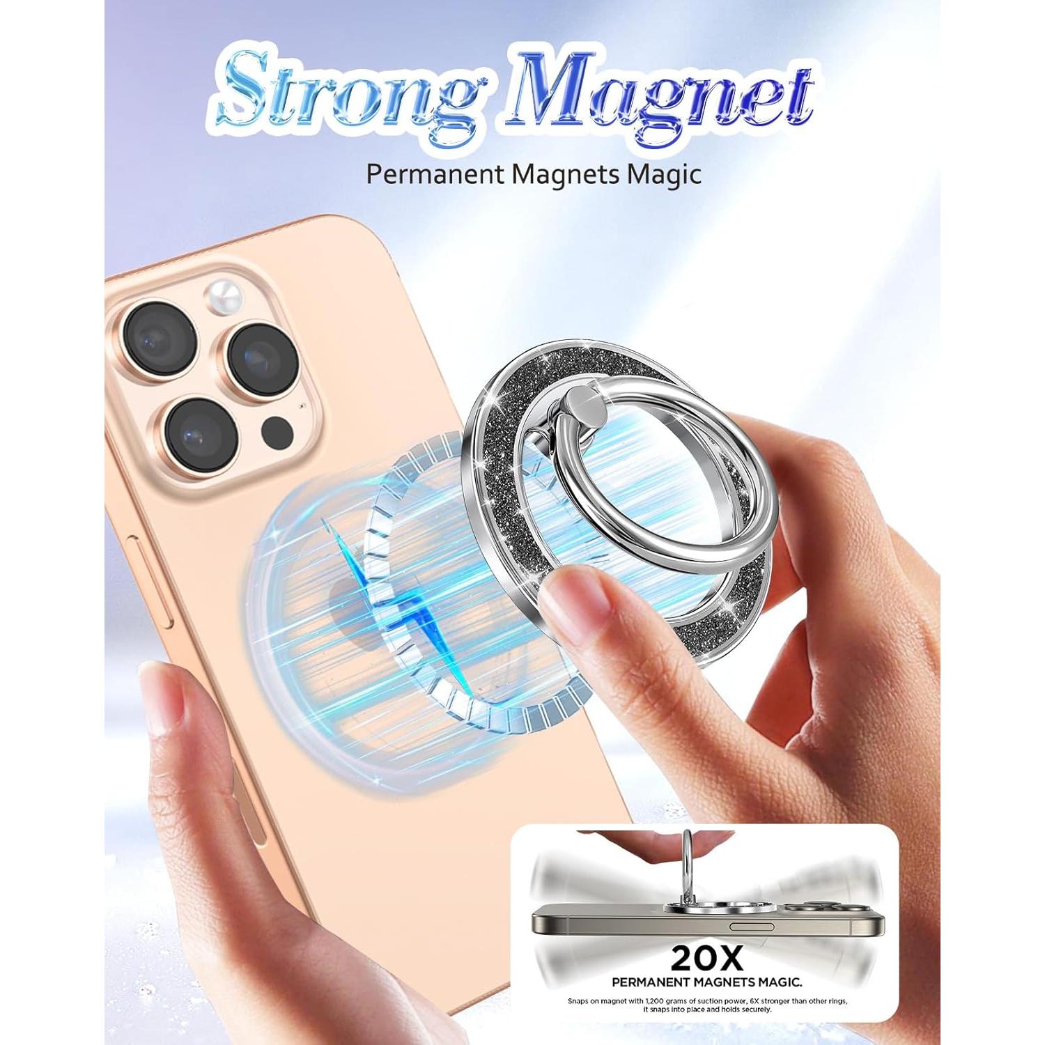 Soporte Magnético para Teléfono LISEVO - Anillo de Dedo Negro