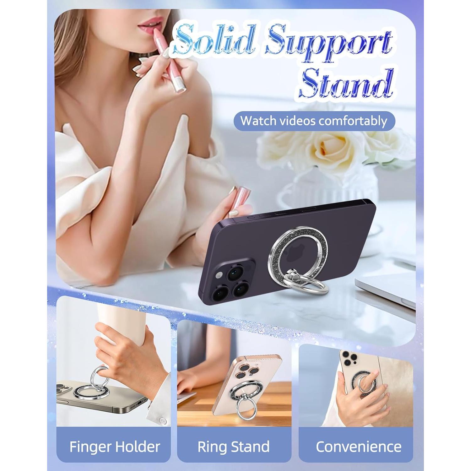 Soporte Magnético para Teléfono LISEVO - Anillo de Dedo Negro