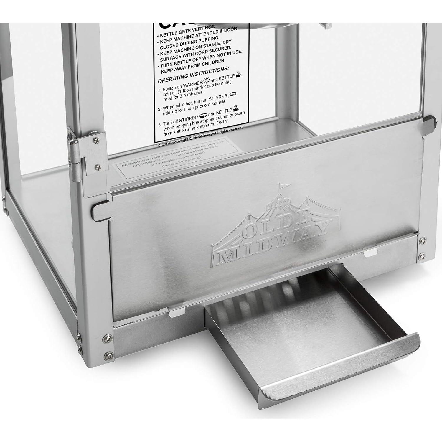 Máquina de Palomitas Olde Midway 10 Onzas Negra - Estilo Retro