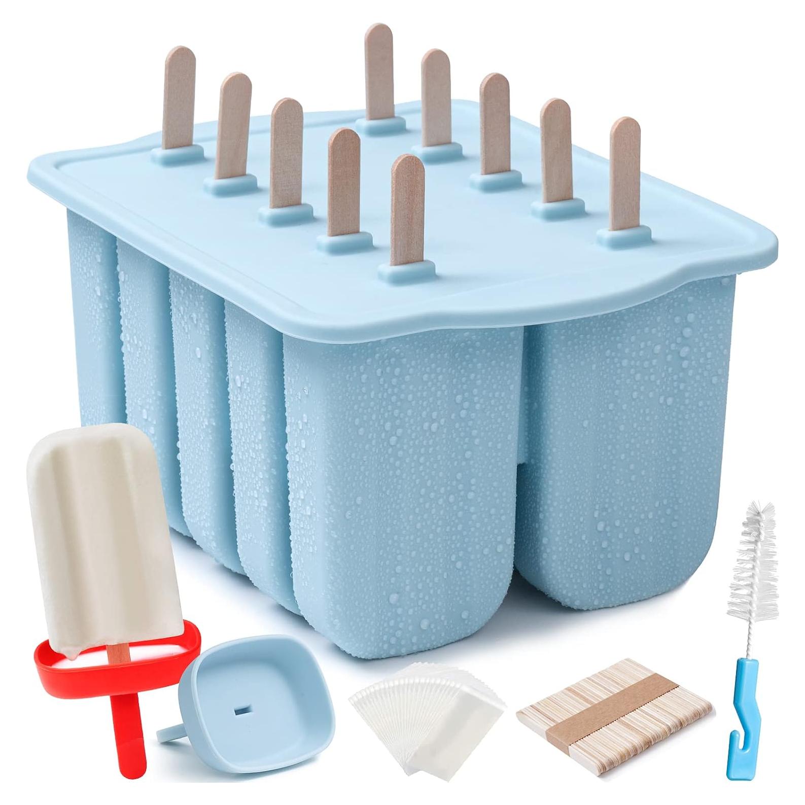 Moldes de Paletas de Silicona MEETRUE 10 Cavidades 120ml Sin BPA