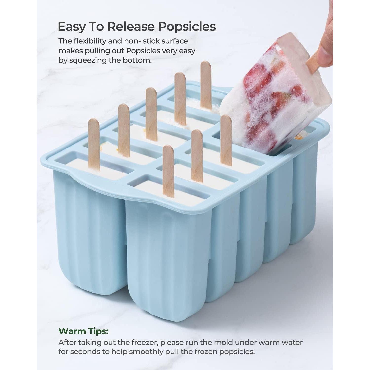 Moldes de Paletas de Silicona MEETRUE 10 Cavidades 120ml Sin BPA
