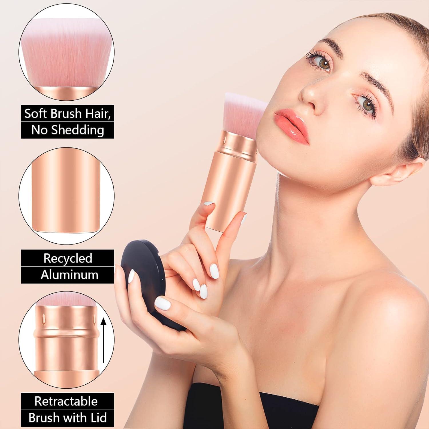 Brocha de Maquillaje Retráctil Falliny Kabuki Portátil 10.39cm