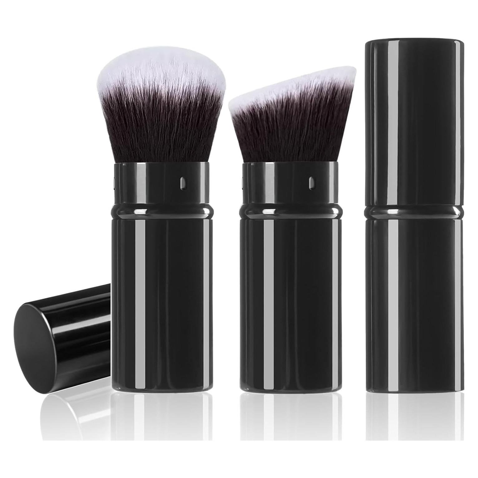 Paquete de 2 Pinceles Kabuki Retráctiles Keriloo para Maquillaje