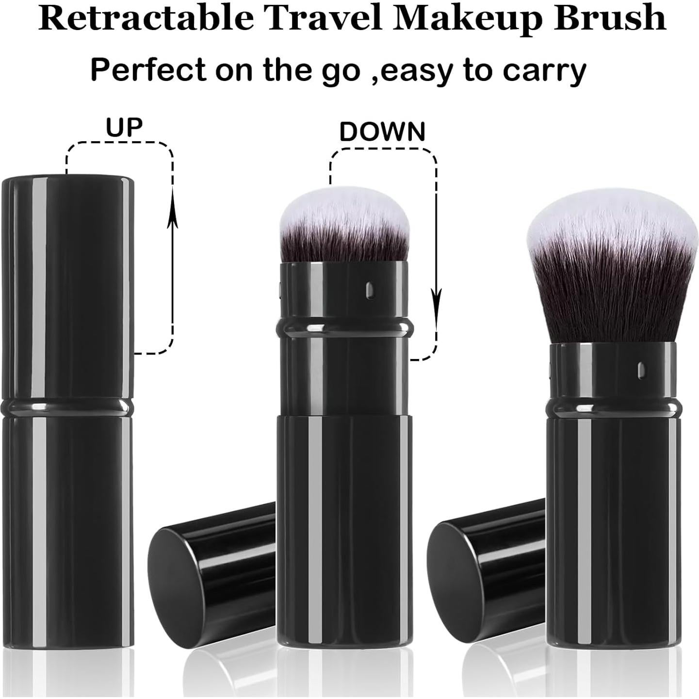 Paquete de 2 Pinceles Kabuki Retráctiles Keriloo para Maquillaje