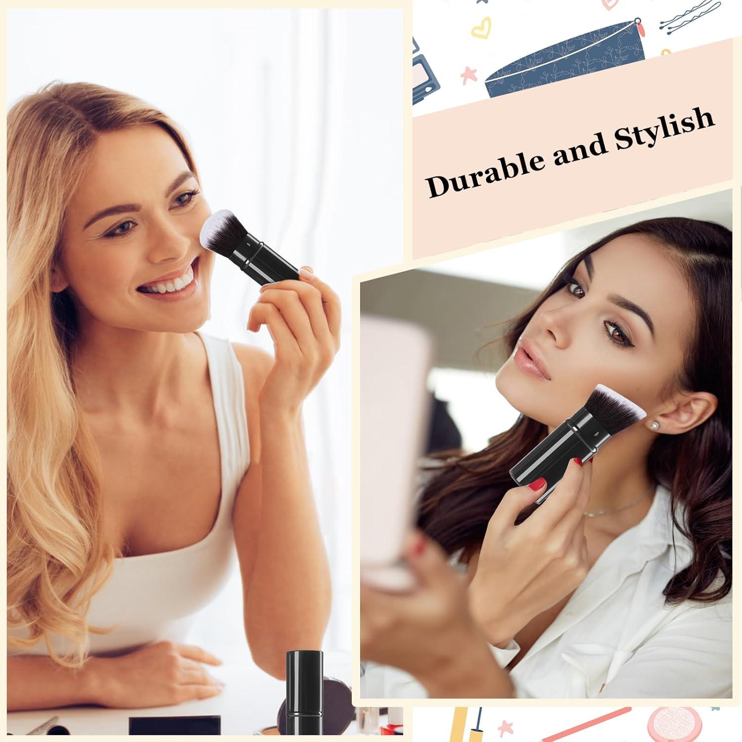 Paquete de 2 Pinceles Kabuki Retráctiles Keriloo para Maquillaje