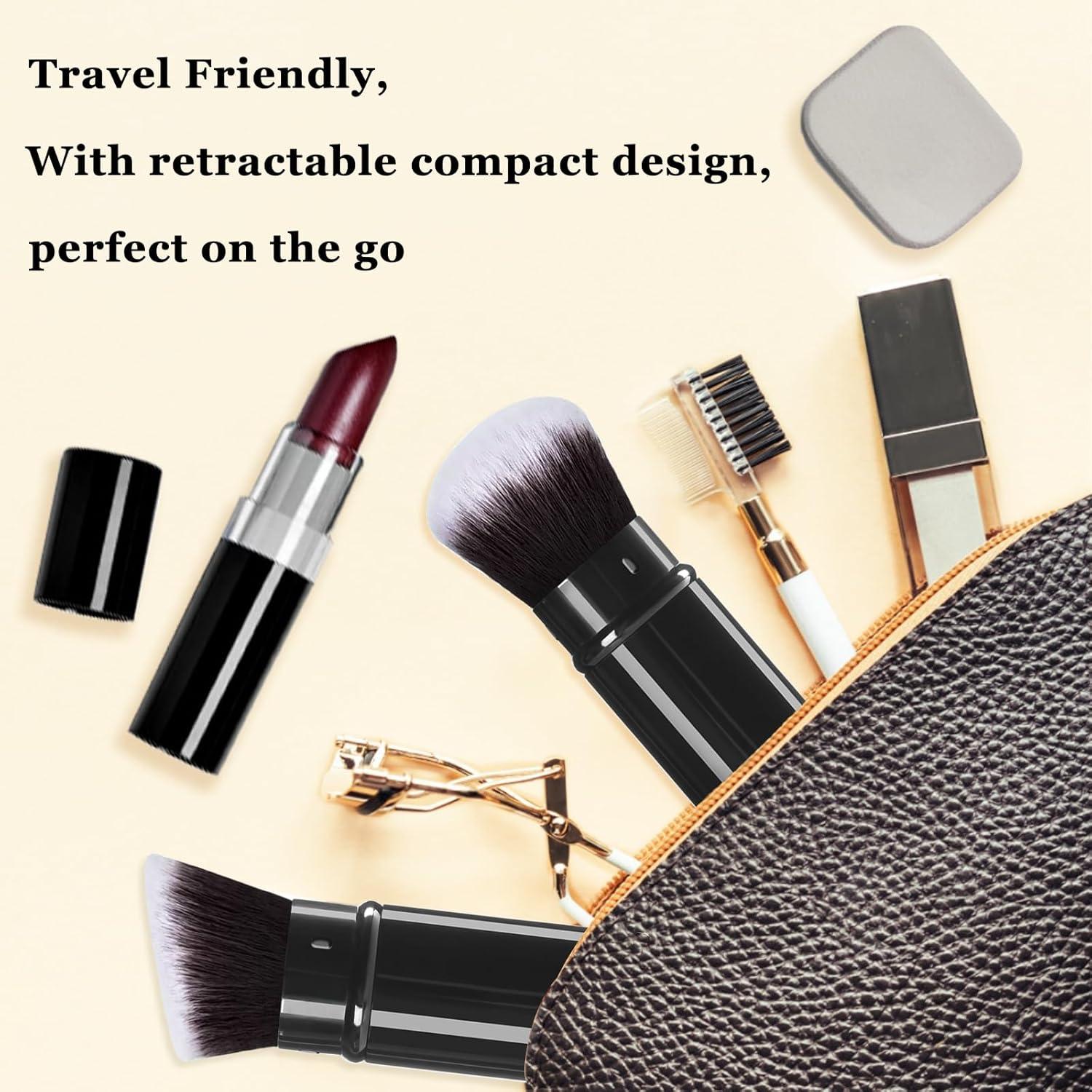 Paquete de 2 Pinceles Kabuki Retráctiles Keriloo para Maquillaje