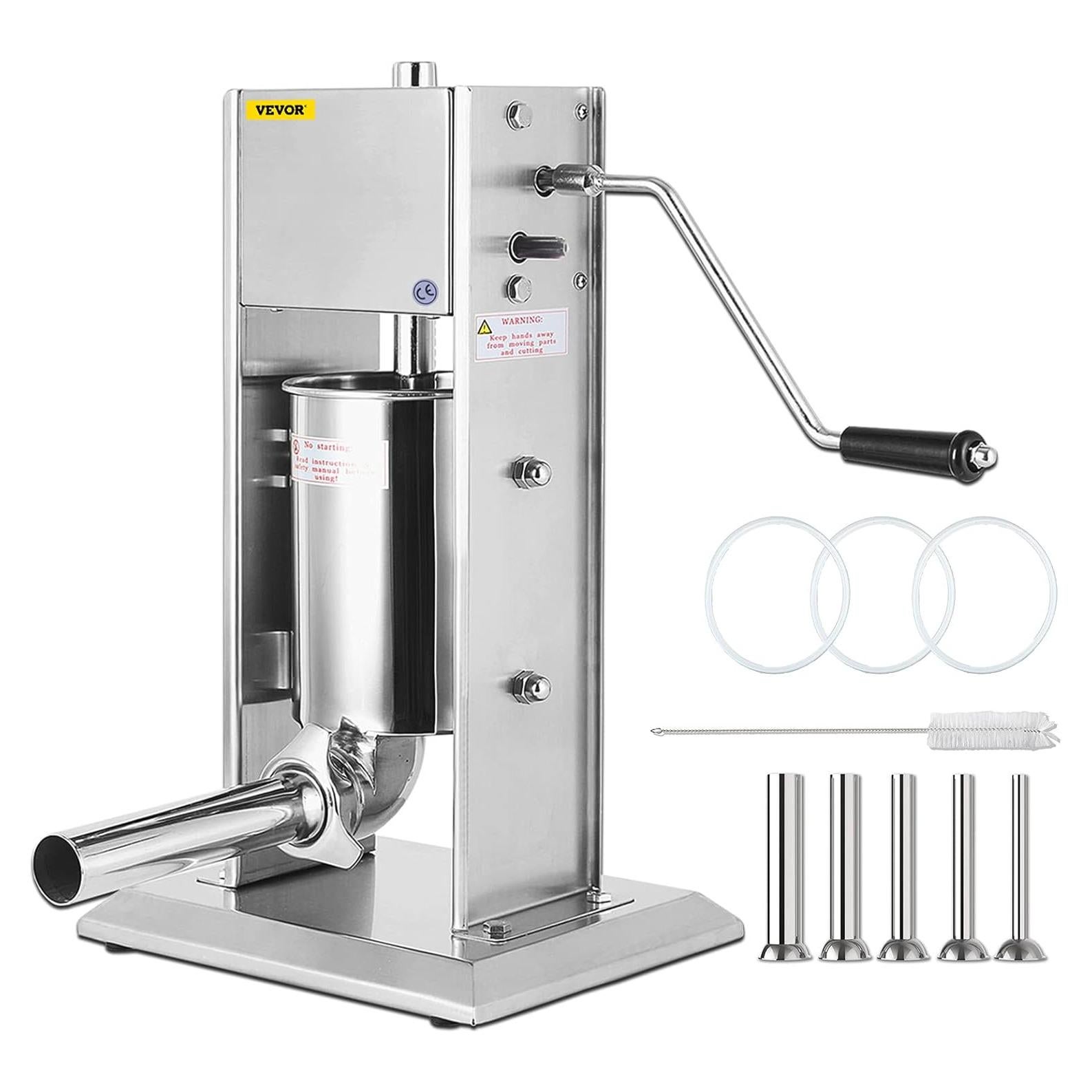 Embutidor de Salchichas Happybuy 3L Acero Inoxidable 2 Velocidades