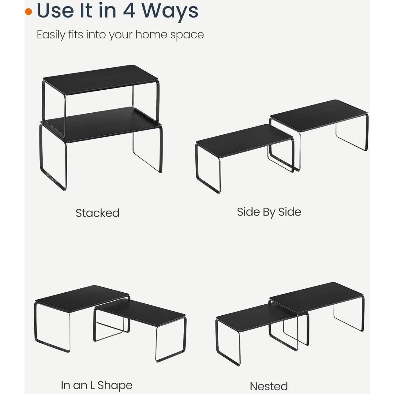Organizador de Armario SONGMICS HOME 2 Estantes Bambú Negro