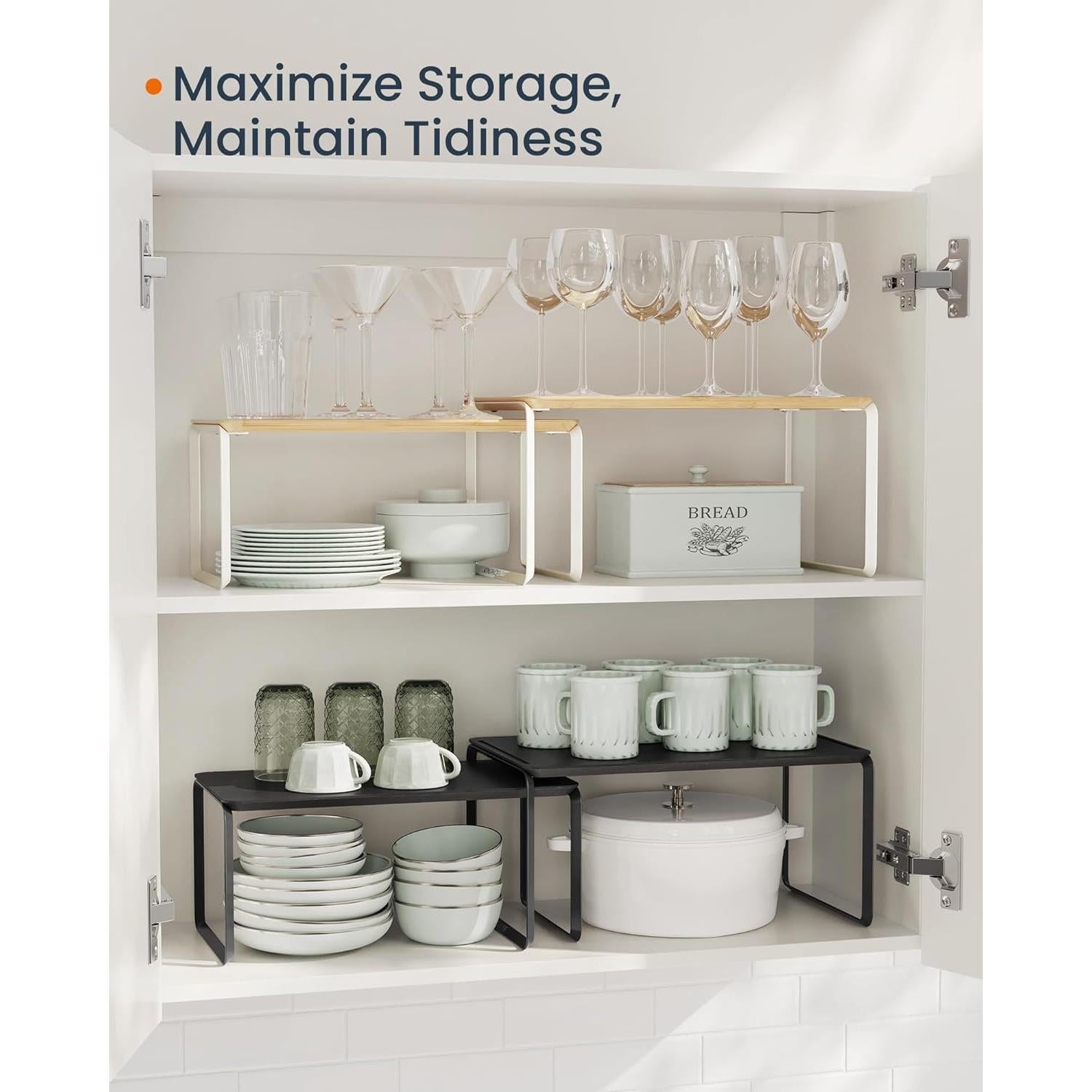 Organizador de Armario SONGMICS HOME 2 Estantes Bambú Negro