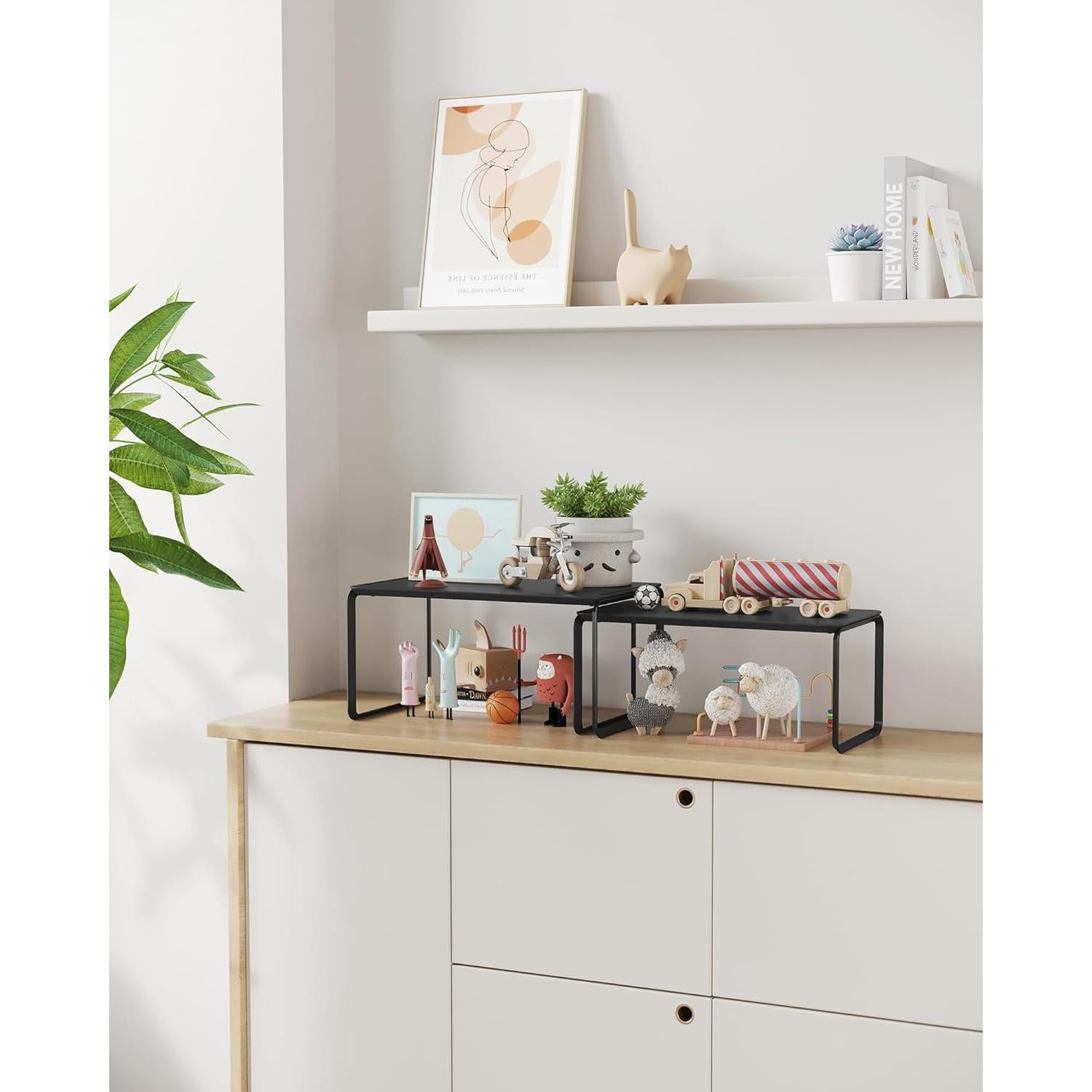 Organizador de Armario SONGMICS HOME 2 Estantes Bambú Negro