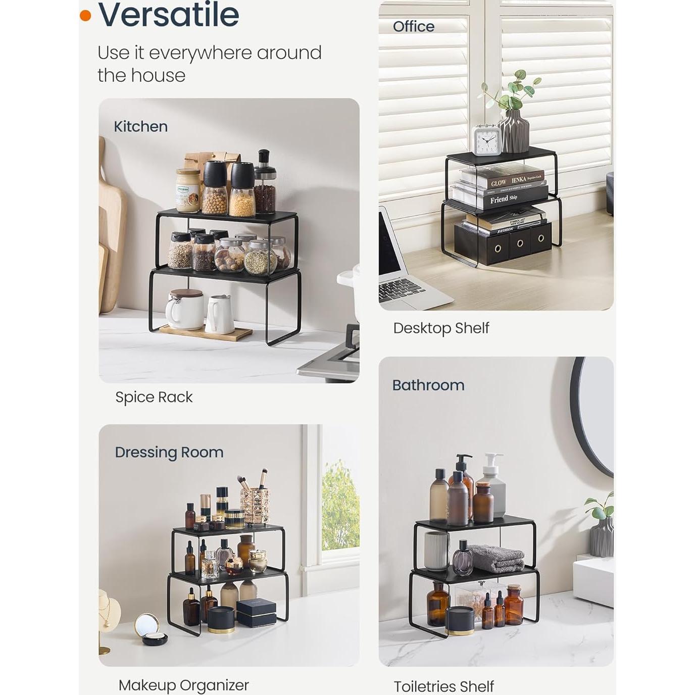 Organizador de Armario SONGMICS HOME 2 Estantes Bambú Negro