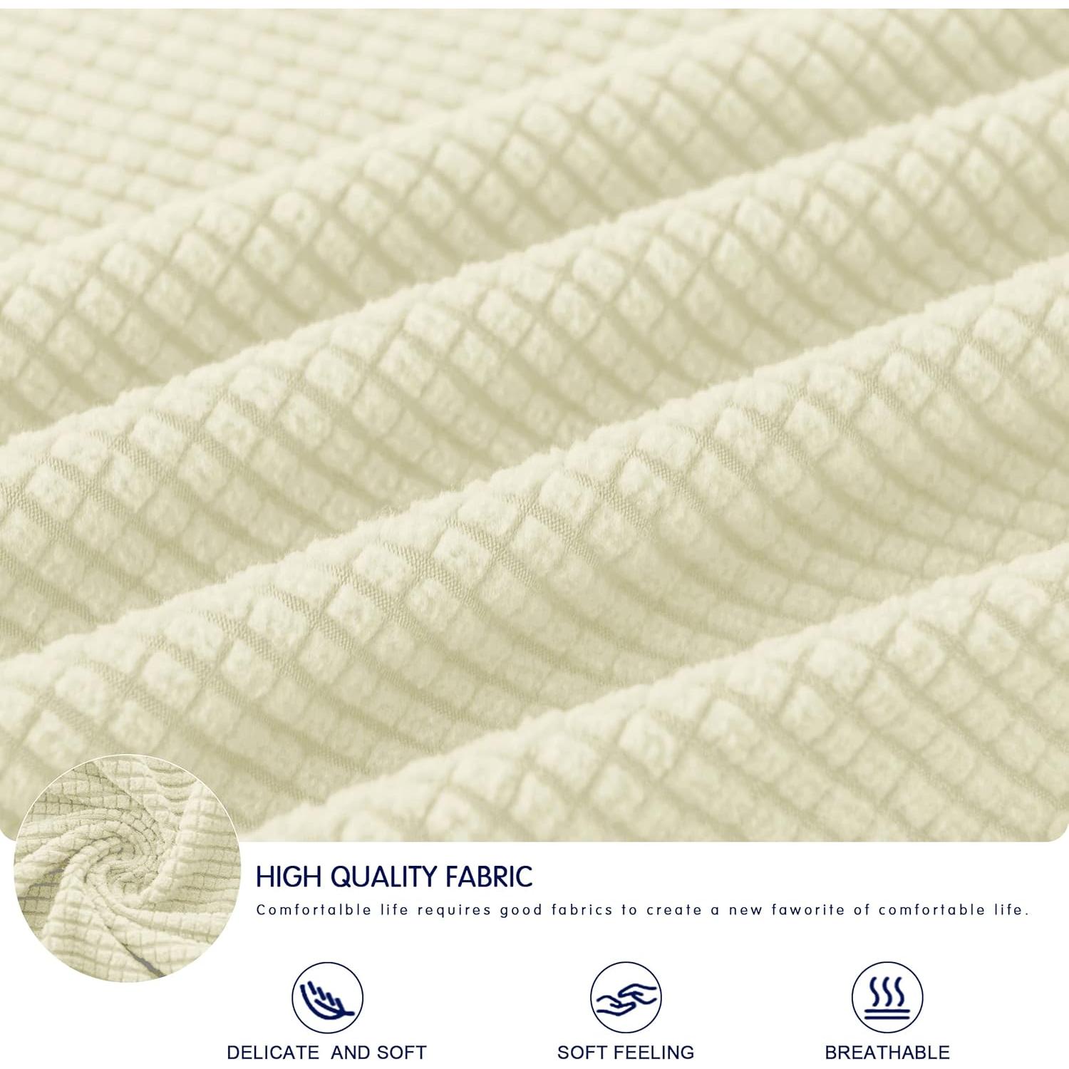 Funda de Cojín SUBRTEX Marfil Pequeña para Sofá Antideslizante