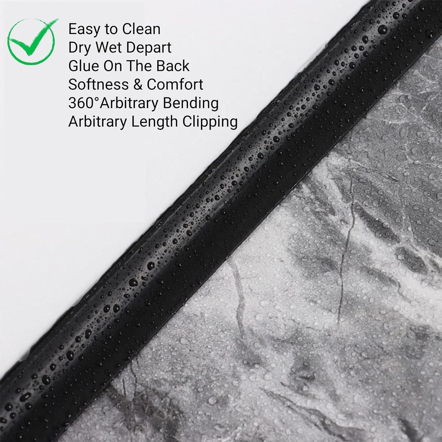 Tira de agua impermeable Farady 99 cm negra para ducha