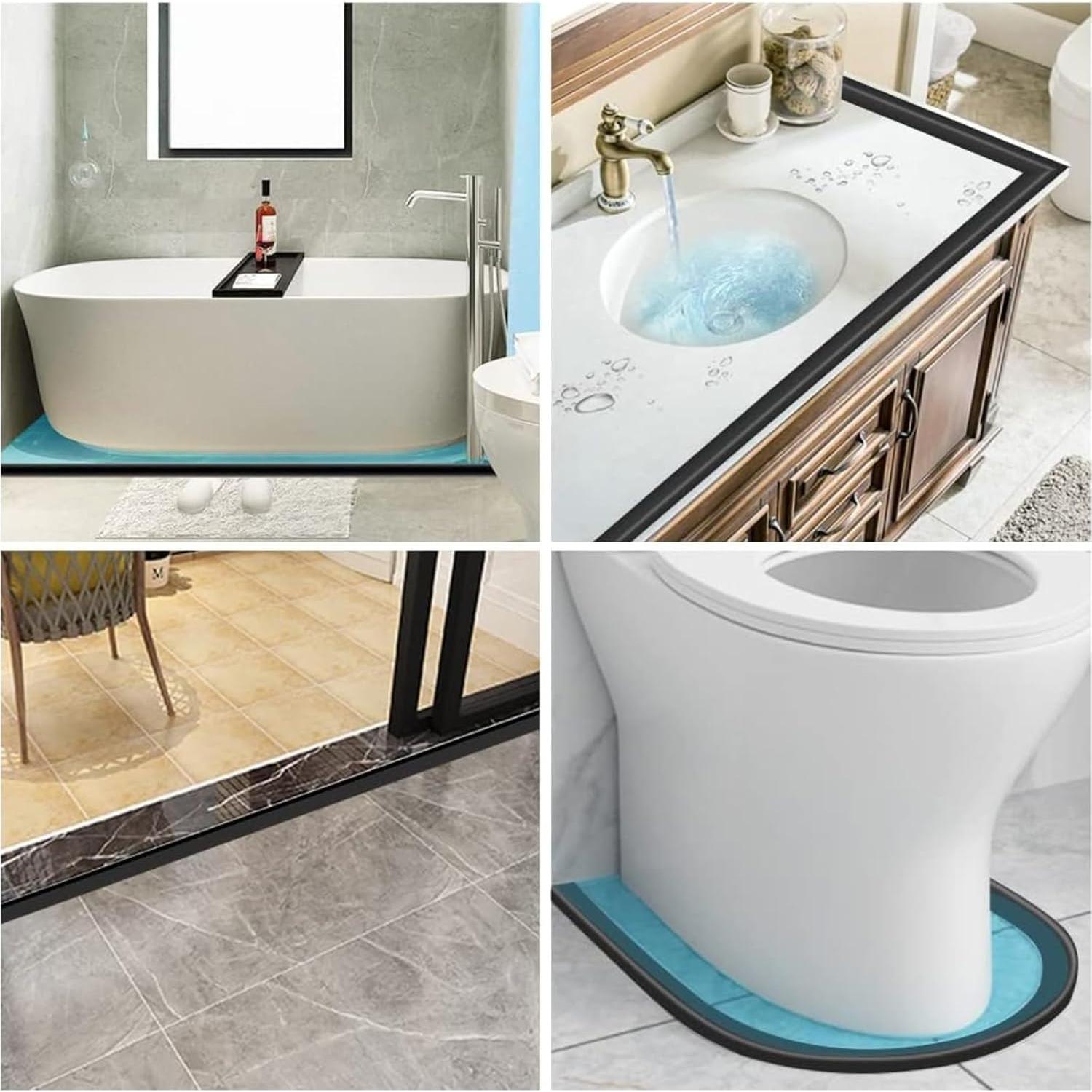 Tira de agua impermeable Farady 99 cm negra para ducha