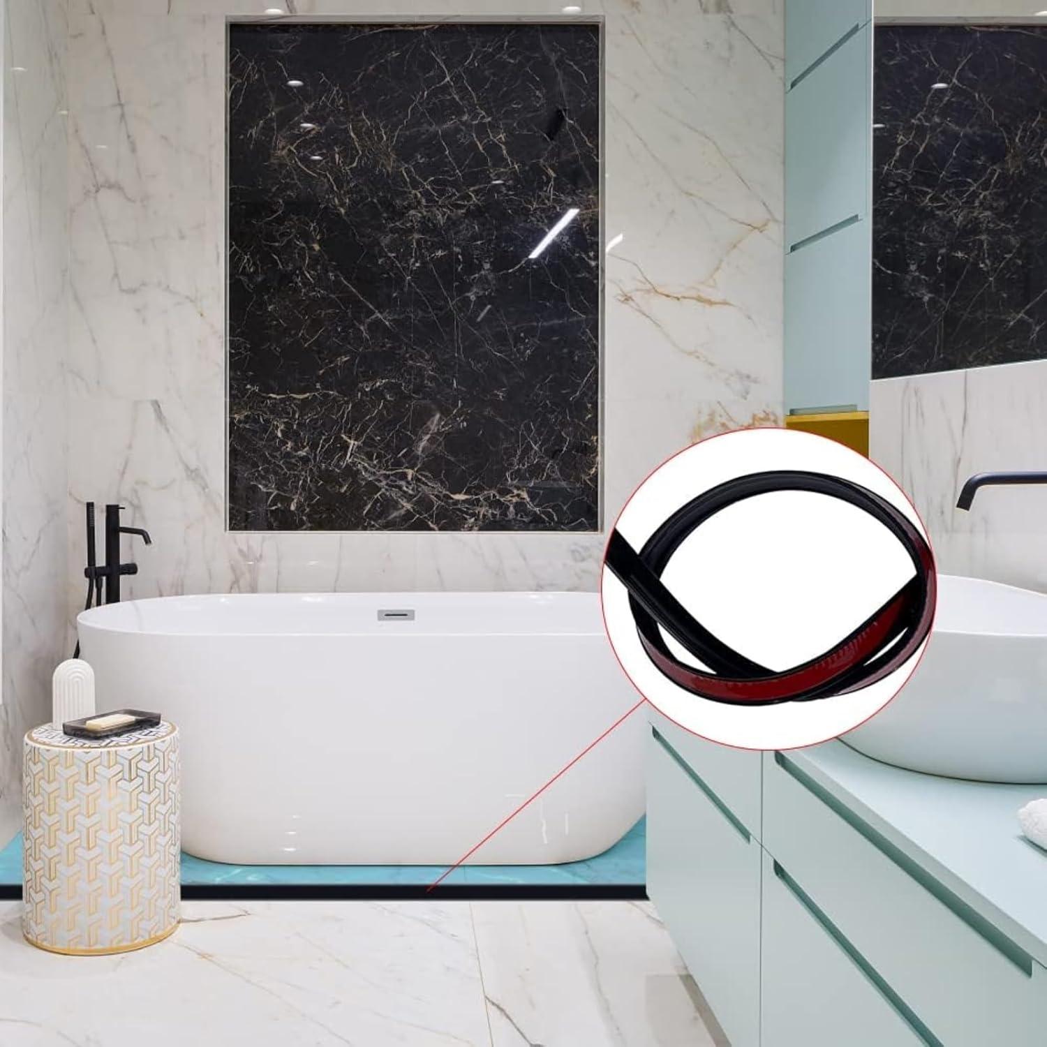 Tira de agua impermeable Farady 99 cm negra para ducha