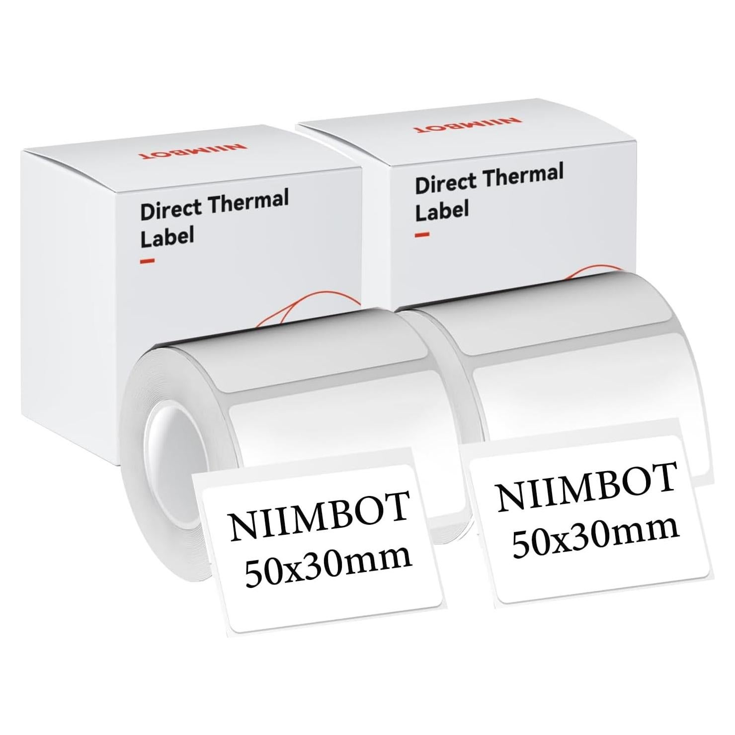 Cintas de Etiquetas NIIMBOT B1 B21 B3S 50x30mm 2 Rollos Blancas