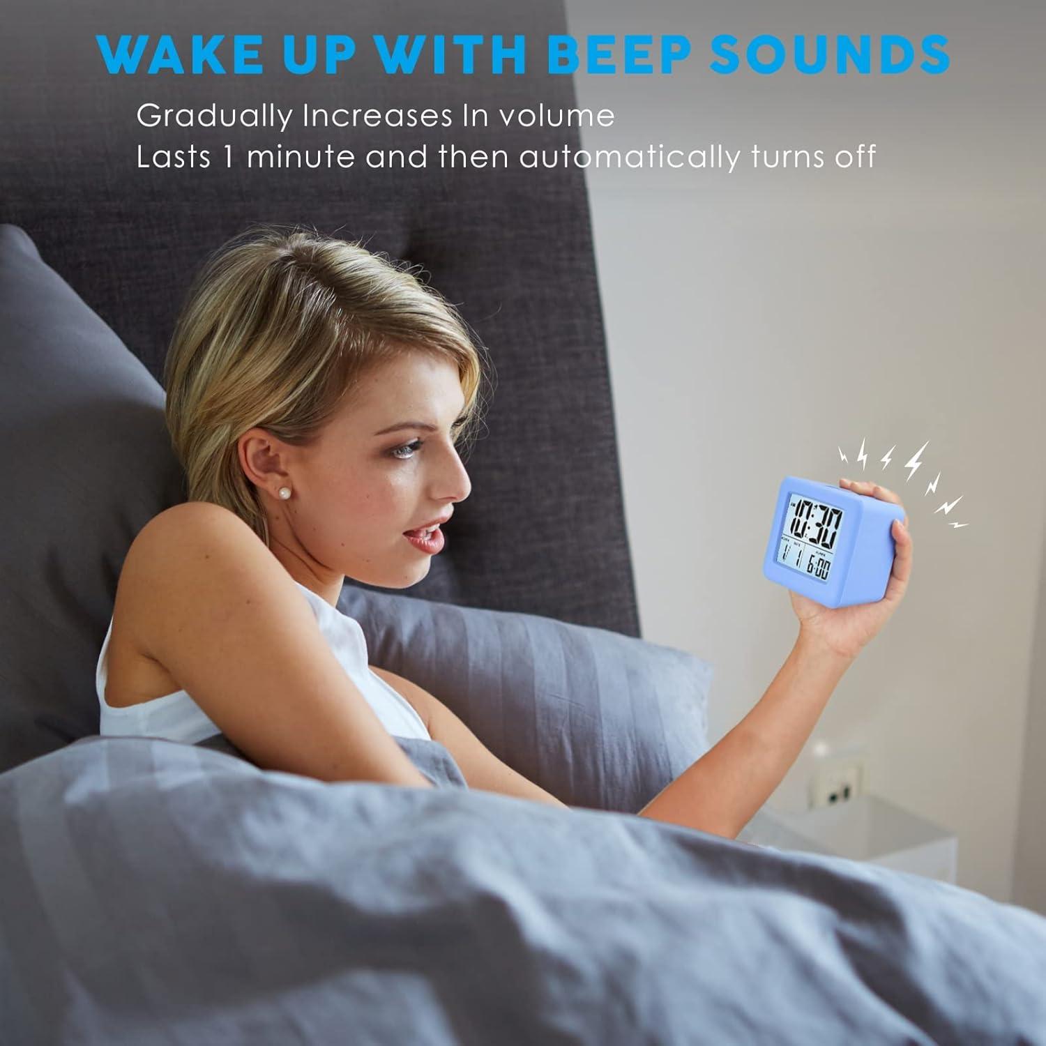 Reloj Despertador Digital Plumeet Infantil Azul Bebé 3" LCD