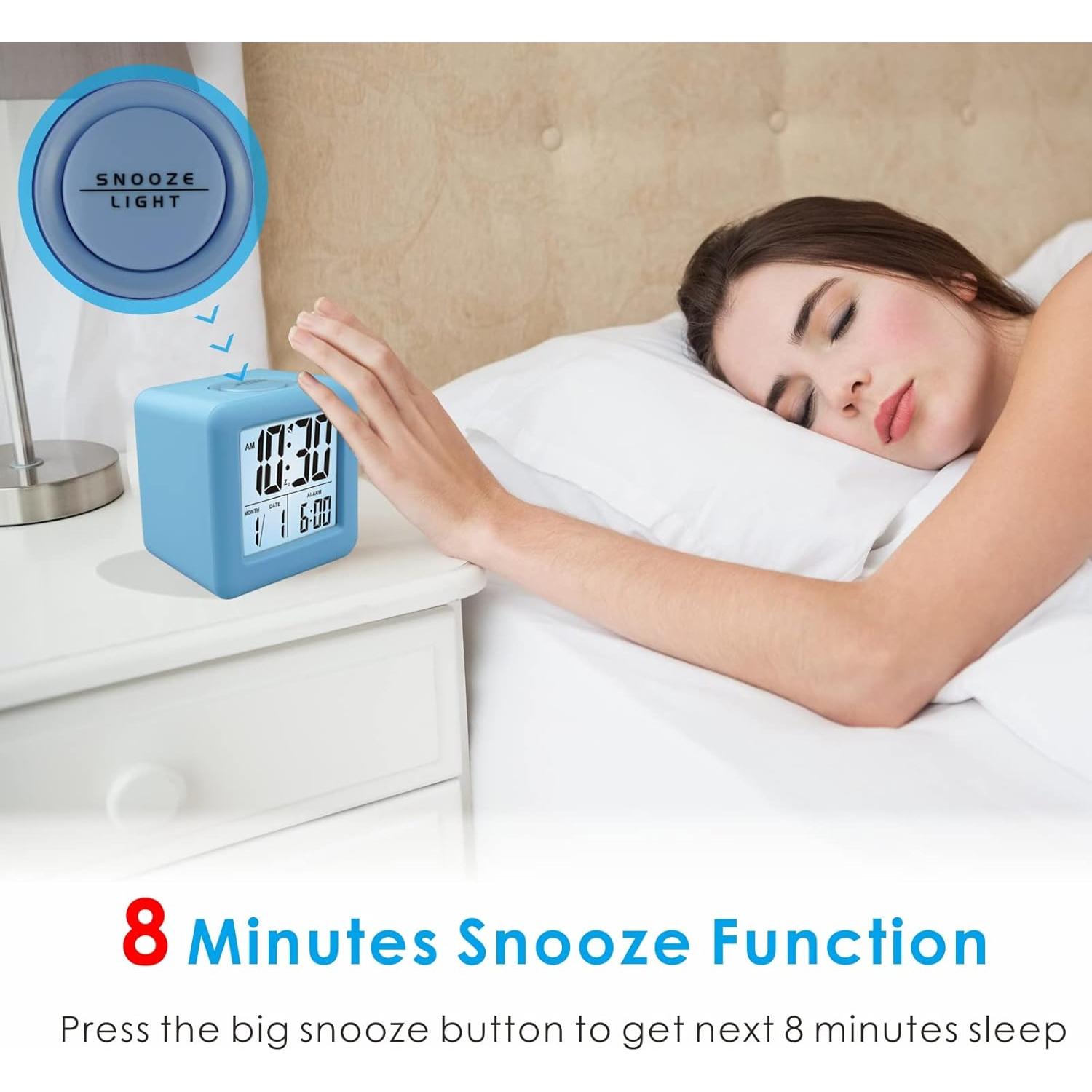 Reloj Despertador Digital Plumeet Infantil Azul Bebé 3" LCD