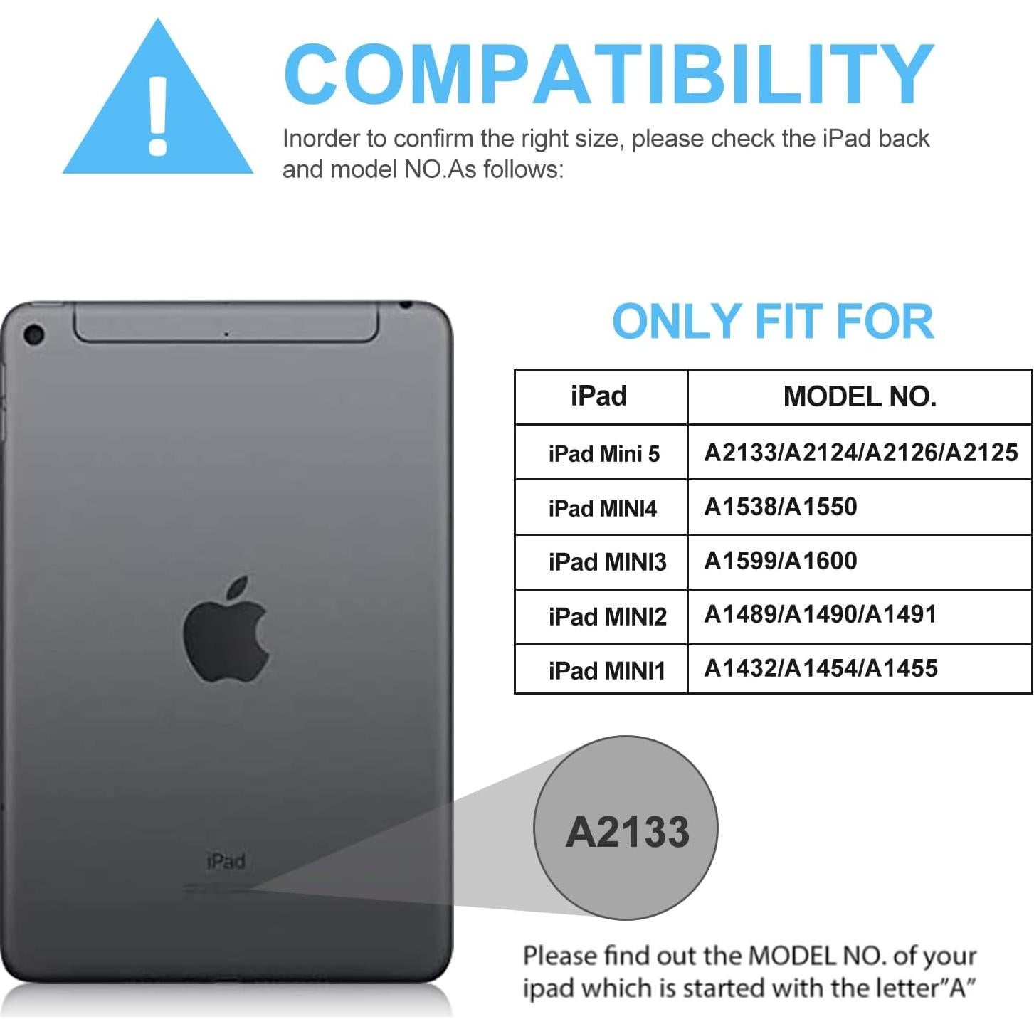 Funda con Teclado Boriyuan para iPad Mini 1-5, Slim Magnética