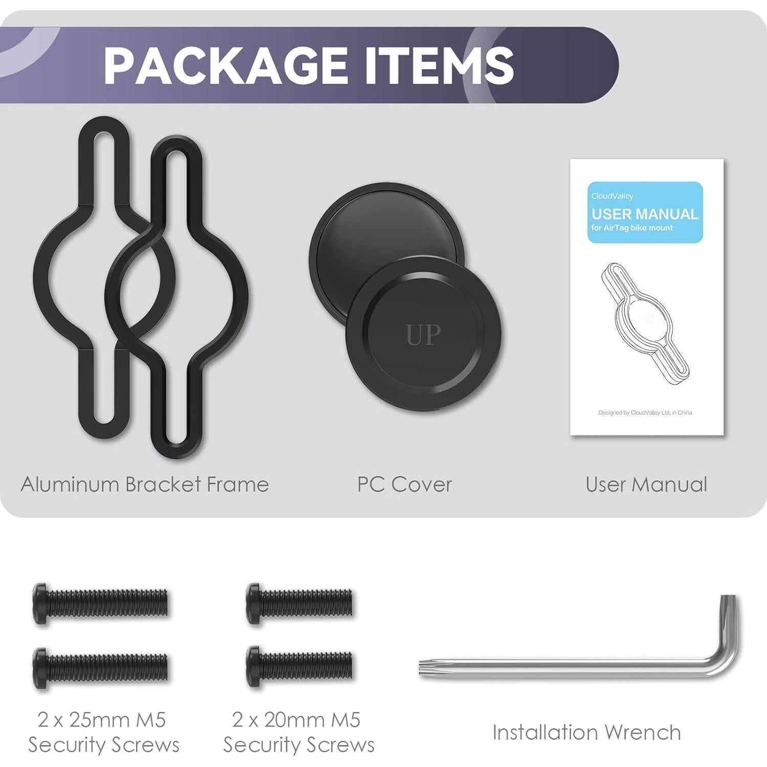 Soporte para Bicicleta CloudValley para AirTag - A Prueba de Agua