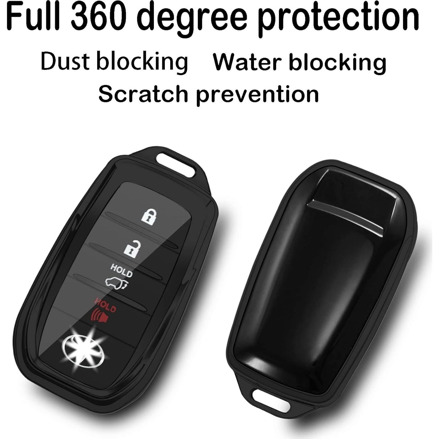 Funda para Llave de Coche Kirsnda TPU Negra 360° Compatible Toyota