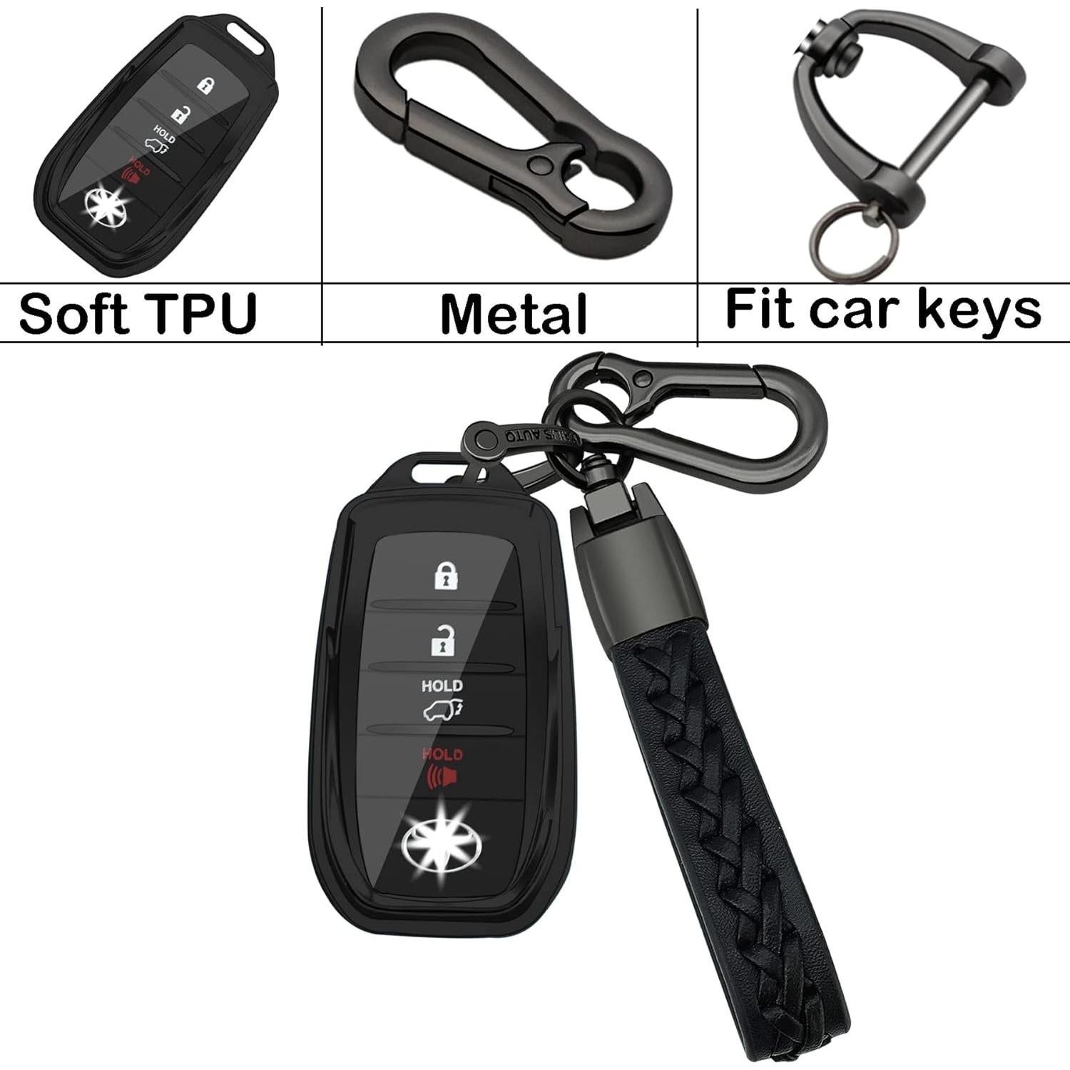 Funda para Llave de Coche Kirsnda TPU Negra 360° Compatible Toyota