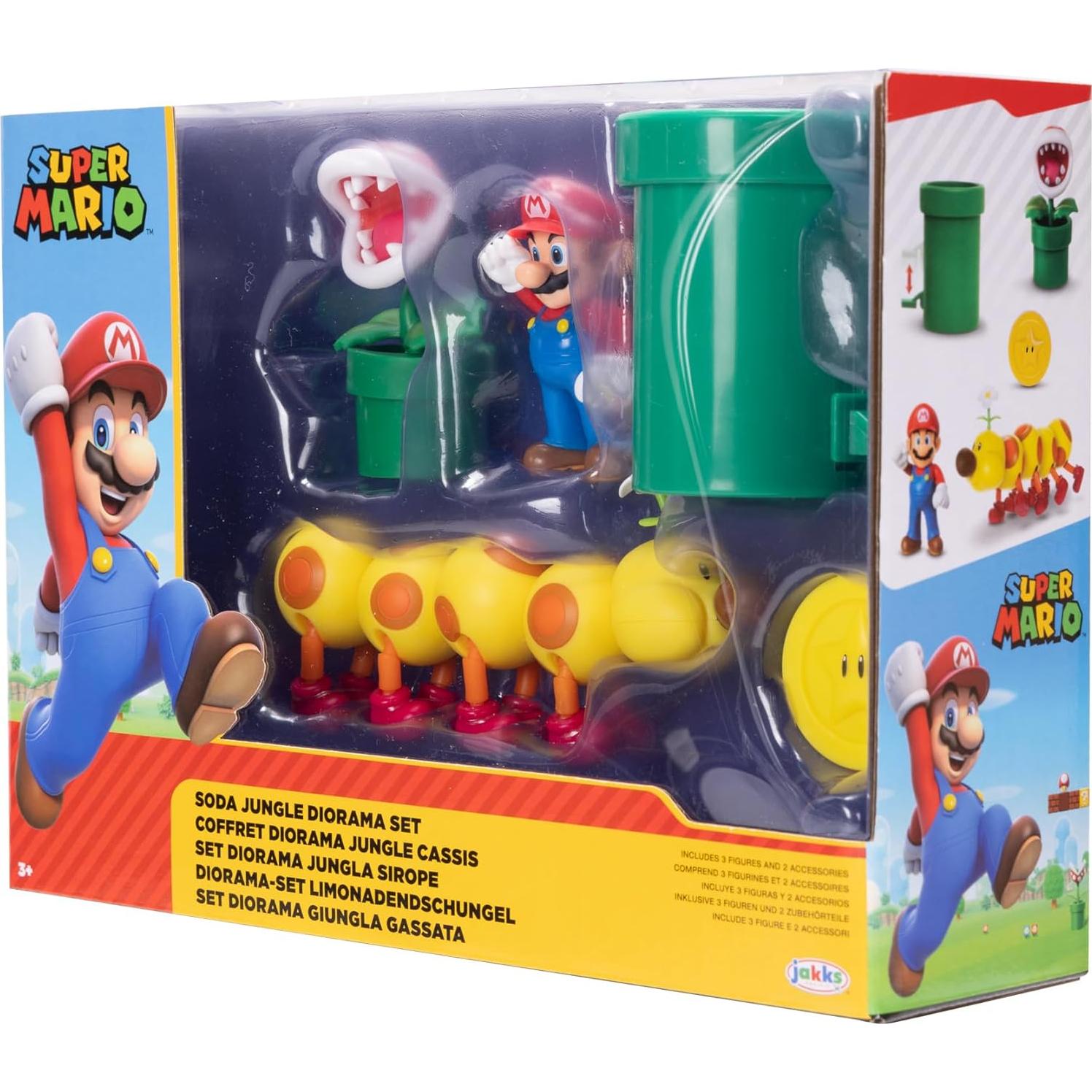Diorama Super Mario Jakks Pacific Selva de Soda 3 Figuras
