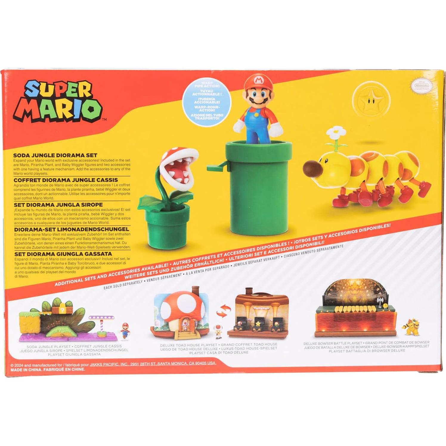 Diorama Super Mario Jakks Pacific Selva de Soda 3 Figuras