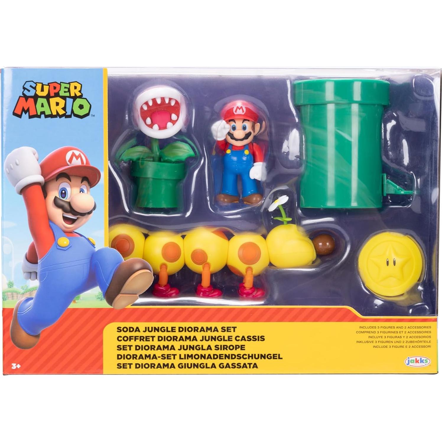 Diorama Super Mario Jakks Pacific Selva de Soda 3 Figuras