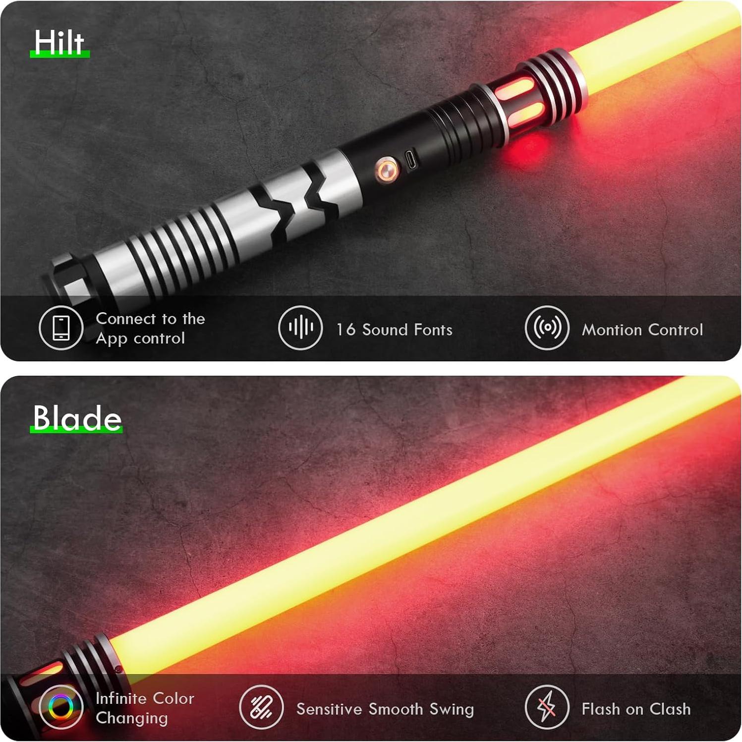 Sable de Luz CUSTOM SABER 116 cm con Control de Movimiento y 16 Sonidos