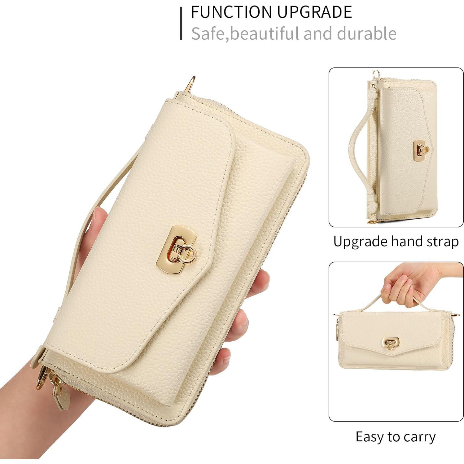 Funda Cartera Cruzada LITOU para Samsung Galaxy S25 Beige
