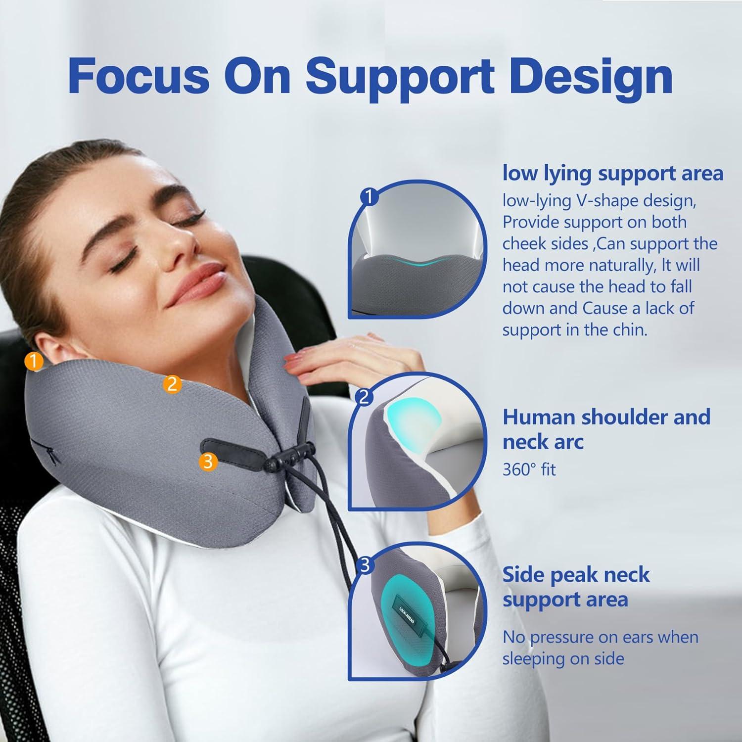 Almohada de Viaje Cozyhealth para Cuello Espuma Viscoelástica