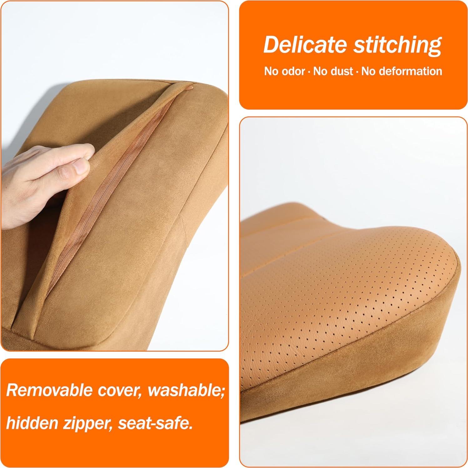 Cojín Lumbar POKSRI de Cuero de Vaca Genuino 39x22 cm