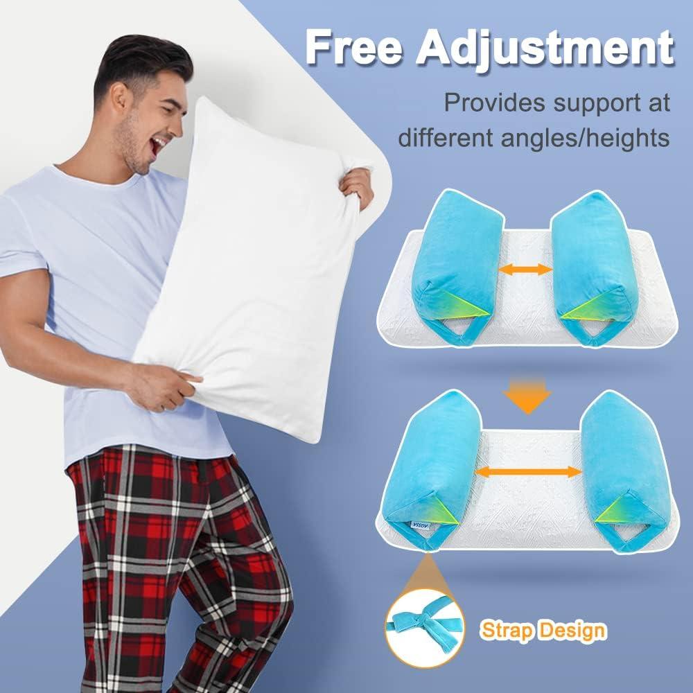 AOSSA Neck Stabilizer Pillow for Sleeping – Face Up Triangle Wedge for Head & Neck Positioning, Post Surgery Recovery & Anti-Wrinkle Back Sleep Training Pillow