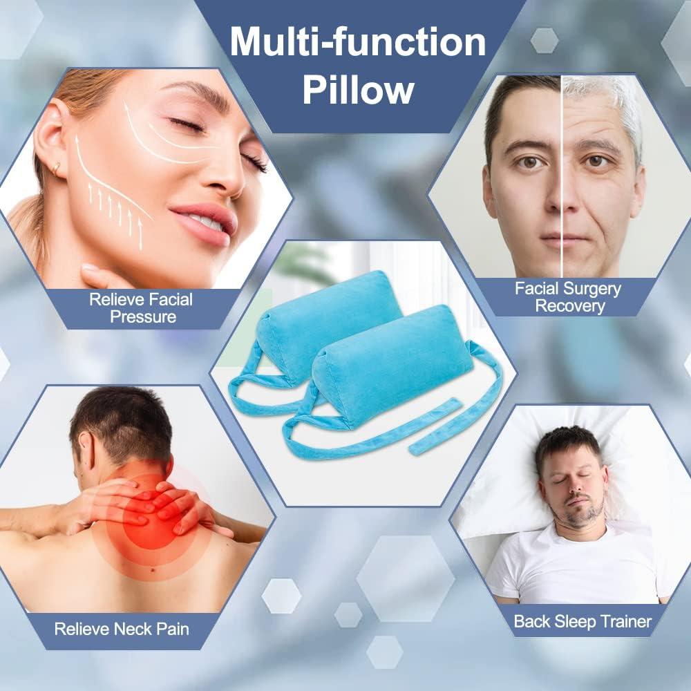 AOSSA Neck Stabilizer Pillow for Sleeping – Face Up Triangle Wedge for Head & Neck Positioning, Post Surgery Recovery & Anti-Wrinkle Back Sleep Training Pillow