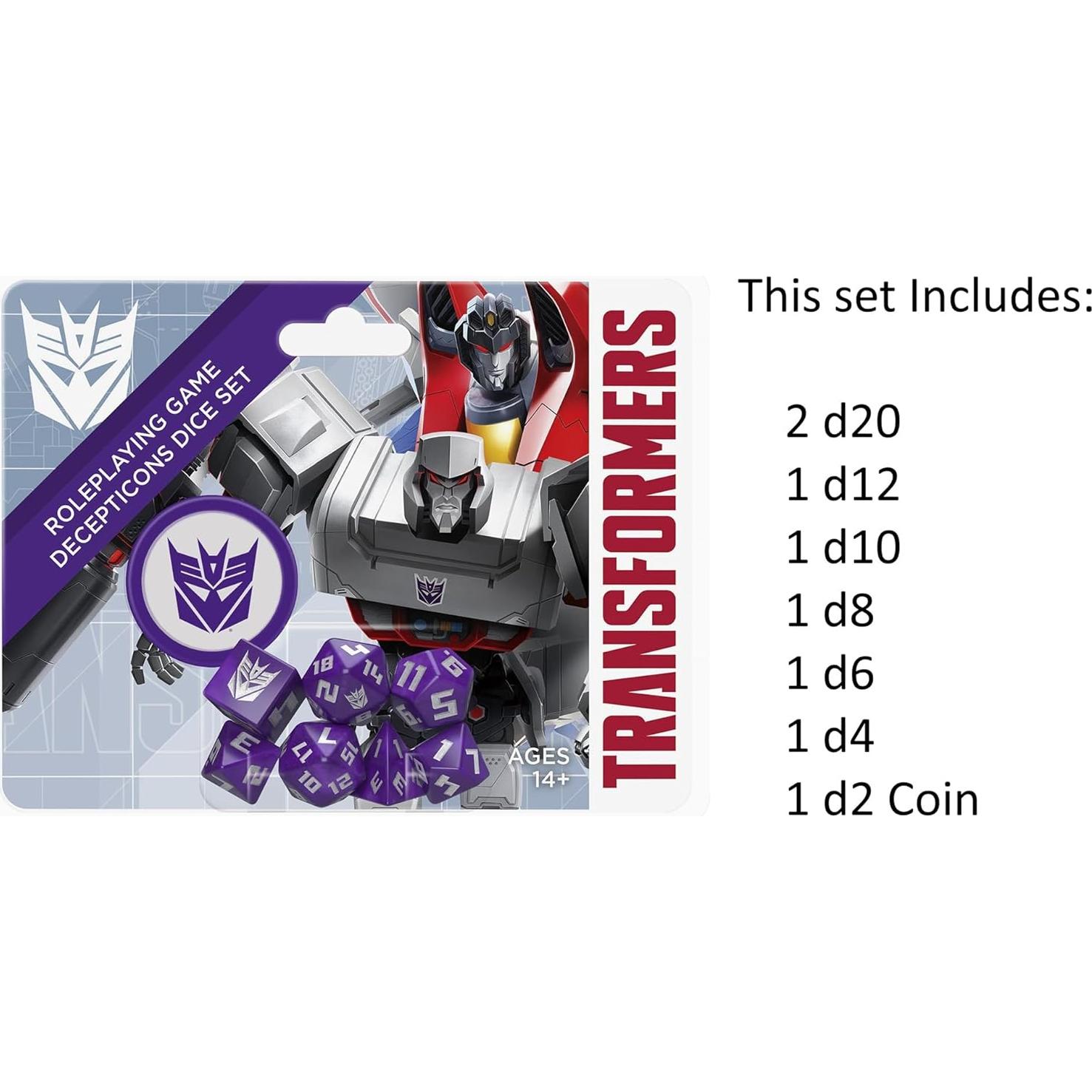 Conjunto de Dados Decepticon Transformers - 8 Piezas - Estudio de Juegos Renegado