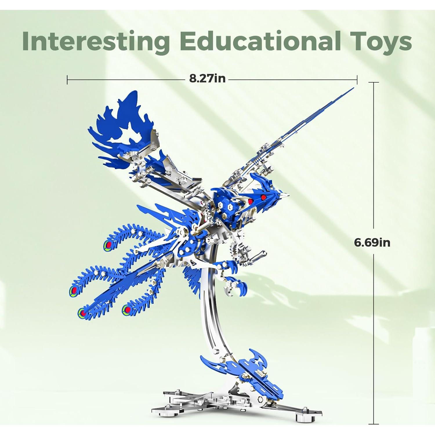 Rompecabezas Metálico 3D Fénix Ascendente LONGPIN 21x20.8x17cm