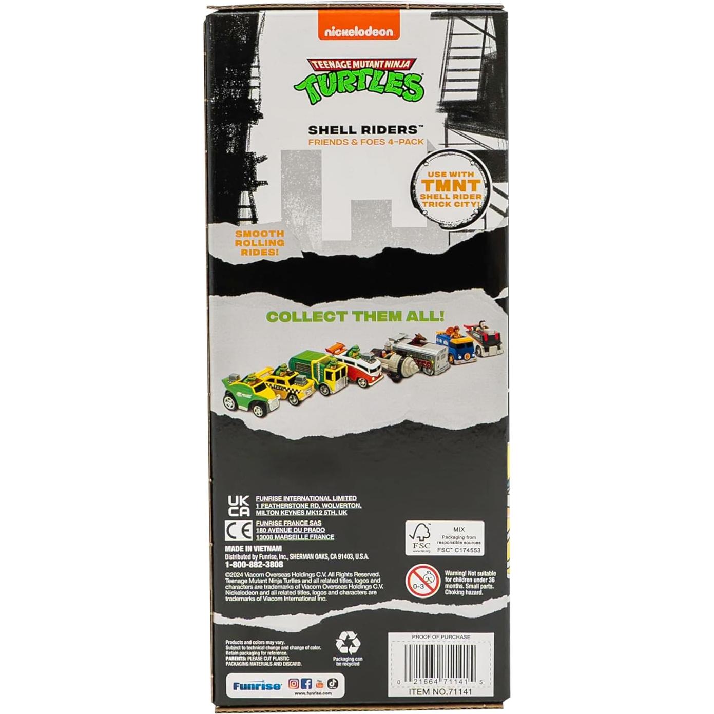 Set de Juguetes Tortugas Ninja Shell Riders 1:64 Diecast