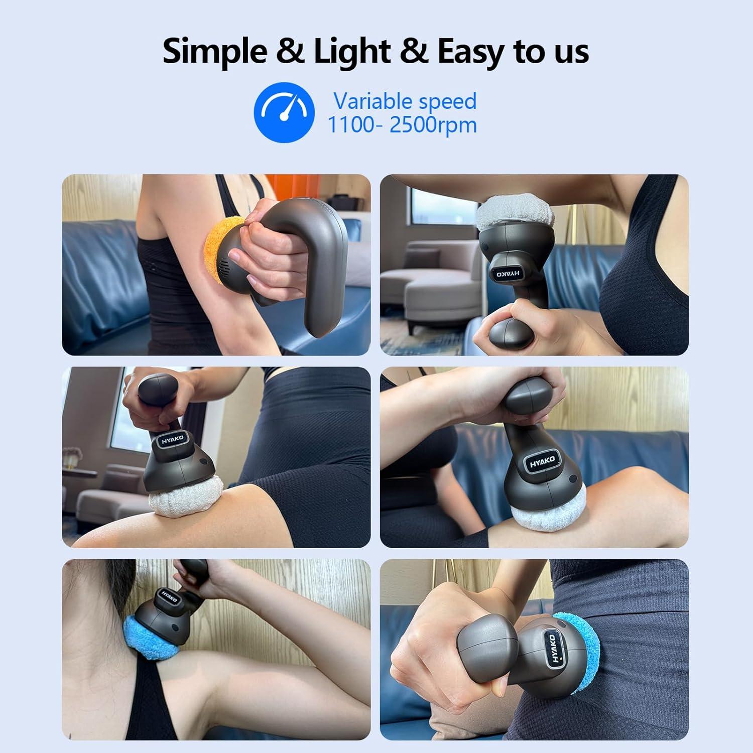Masajeador Orbital Mini HYAKO con 5 Velocidades y Accesorios
