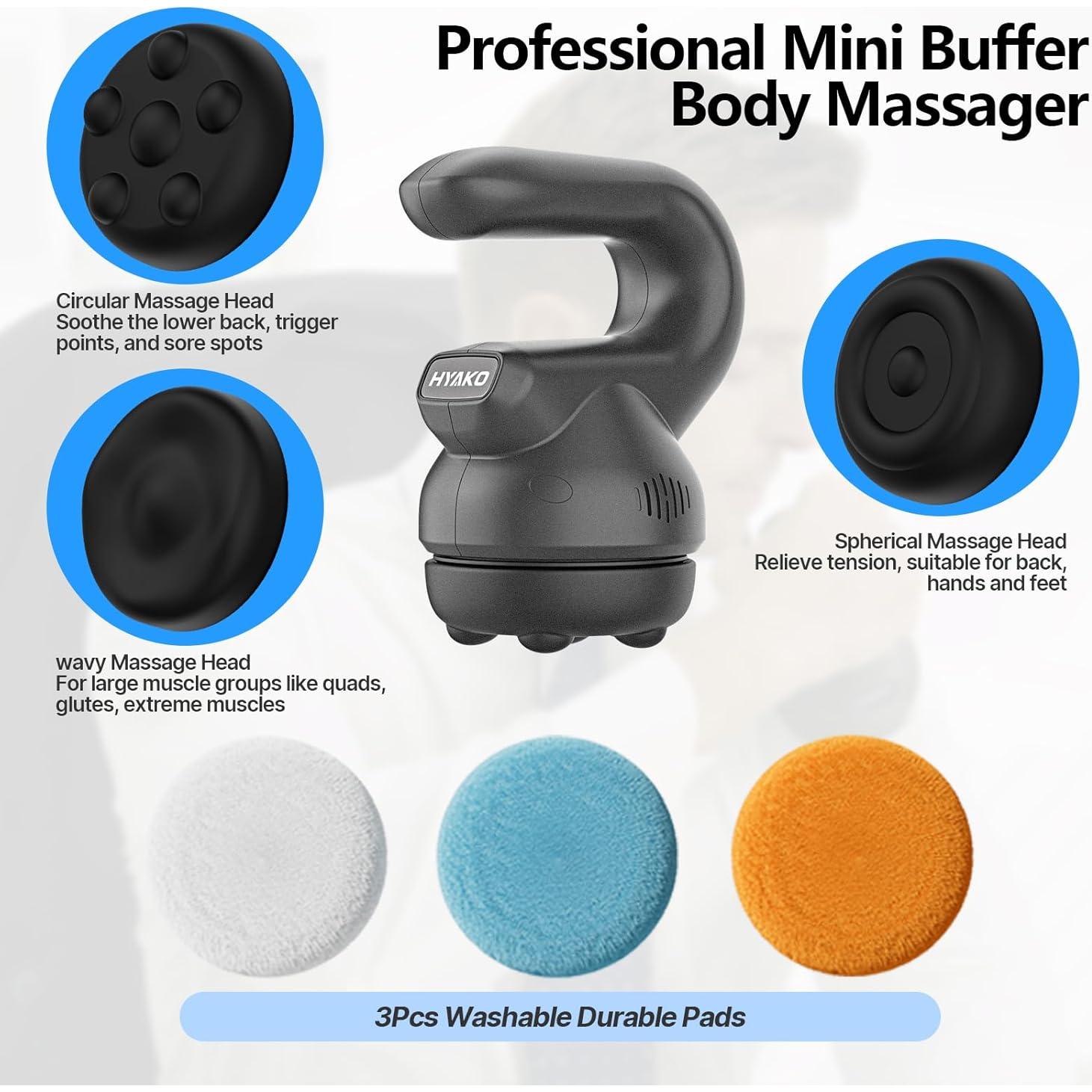 Masajeador Orbital Mini HYAKO con 5 Velocidades y Accesorios