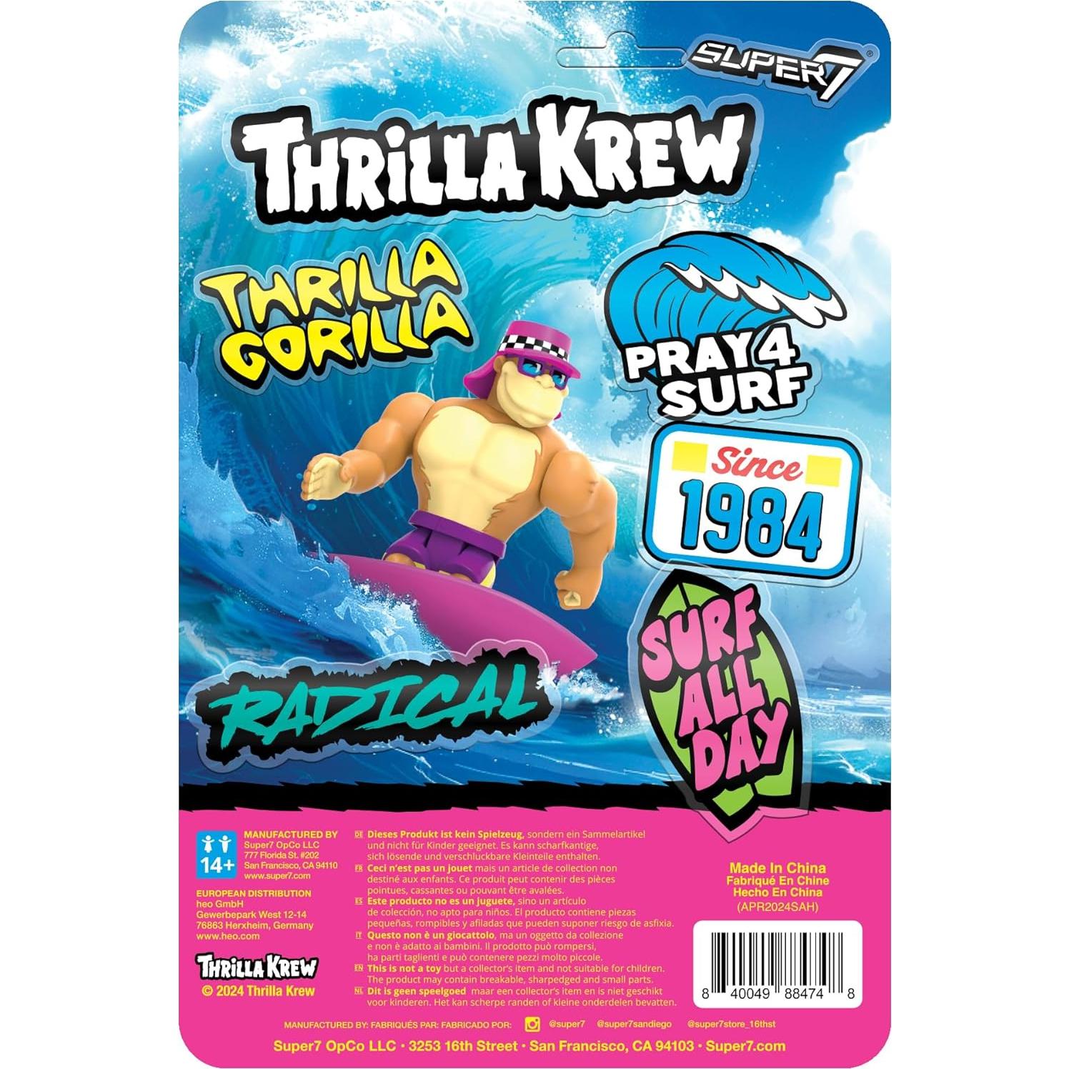 Figura de Acción Super7 Thrilla Gorilla 9.53 cm con Tabla