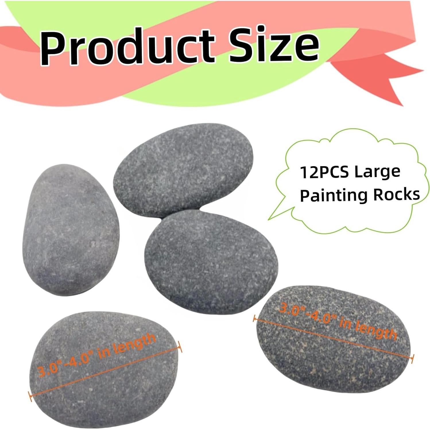 12 Rocas para Pintar Meilala 7.6-10.2 cm Superficie Lisa