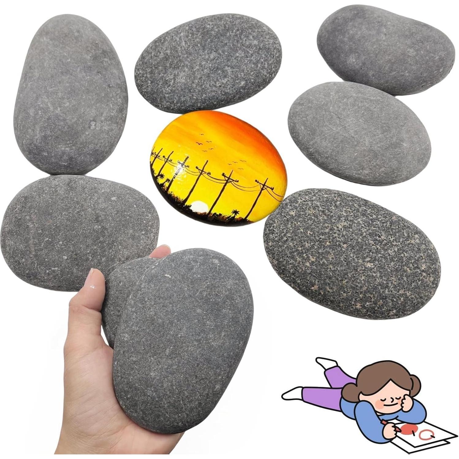 12 Rocas para Pintar Meilala 7.6-10.2 cm Superficie Lisa