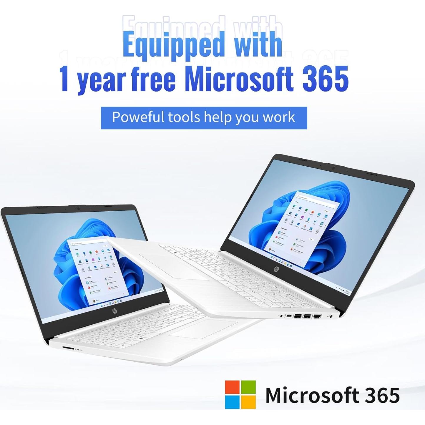 Portátil HP 14" Intel Celeron 16GB RAM 64GB SSD Blanco