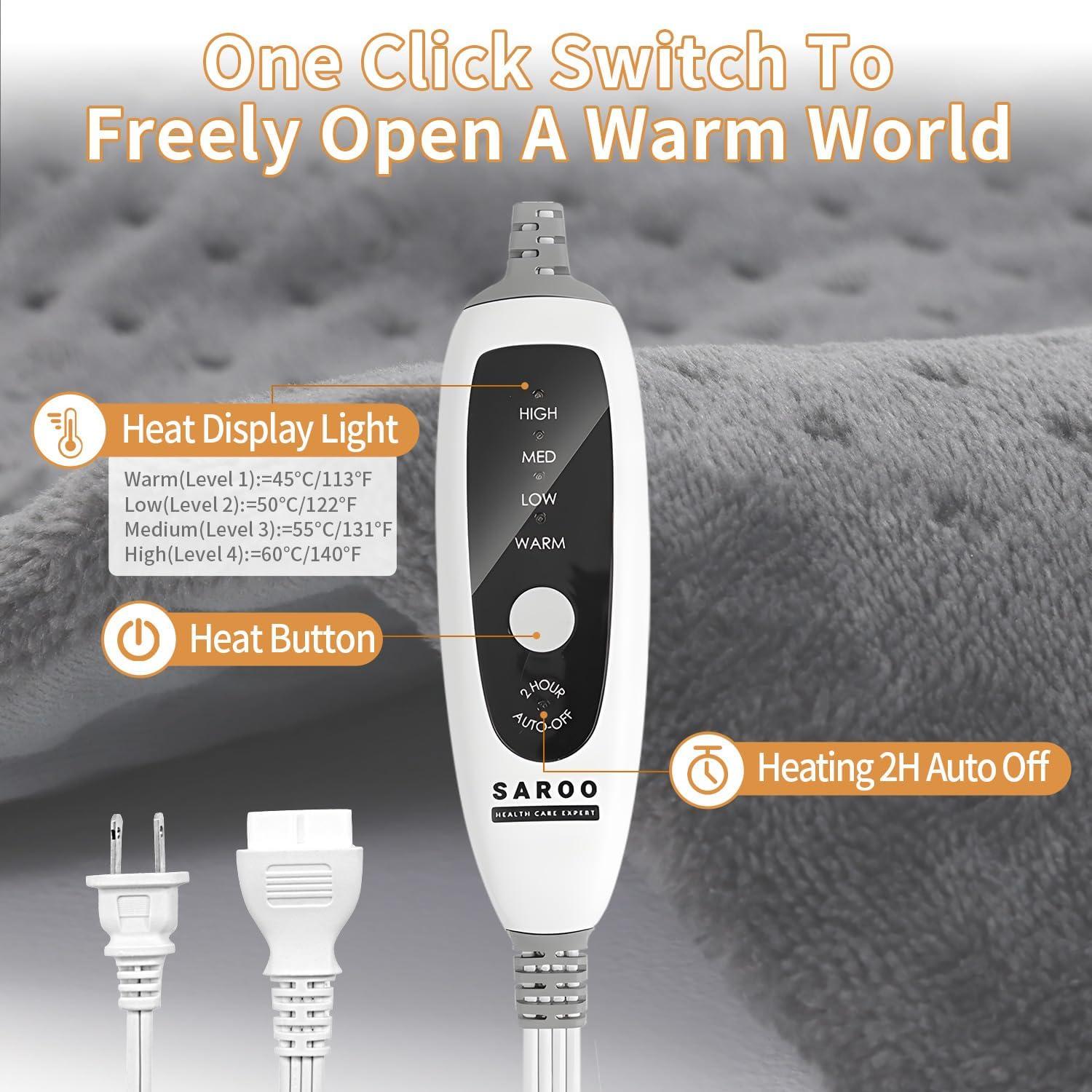 Almohadilla Calefactora XXL SAROO 43x84cm Alivio Dolor