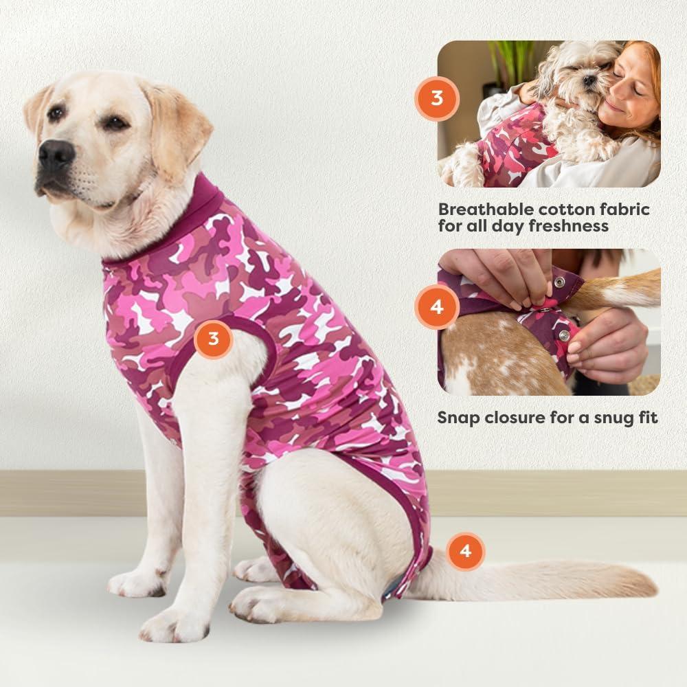 Traje de Recuperación para Perros Suitical 3XS Camuflaje Rosa